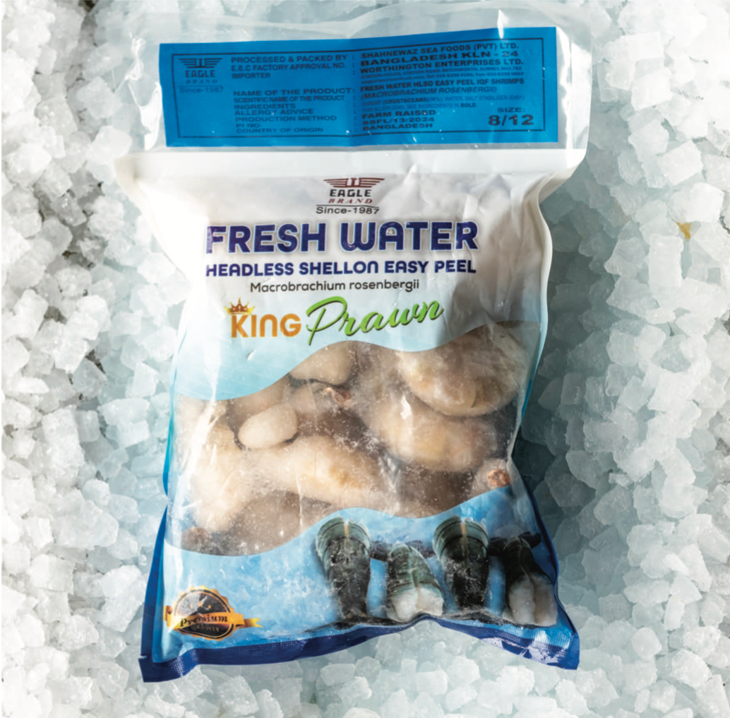 Headless Shell On IQF Prawns 800Gr Pack