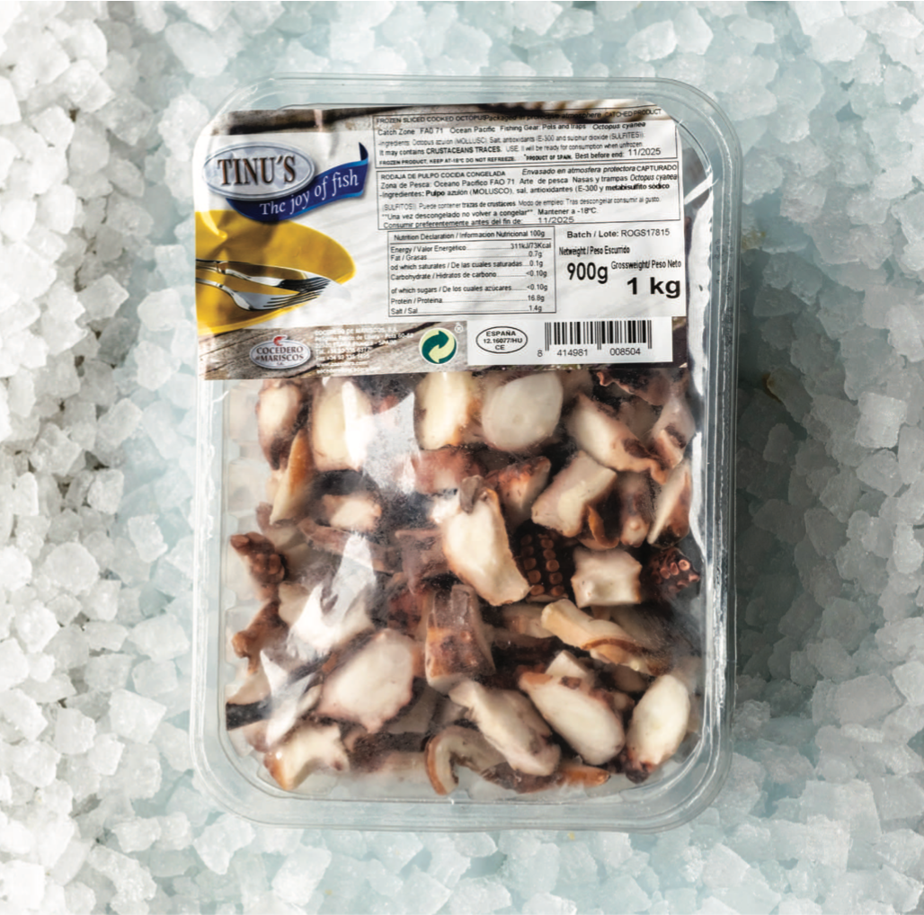 Frozen Cooked Octobus Sliced