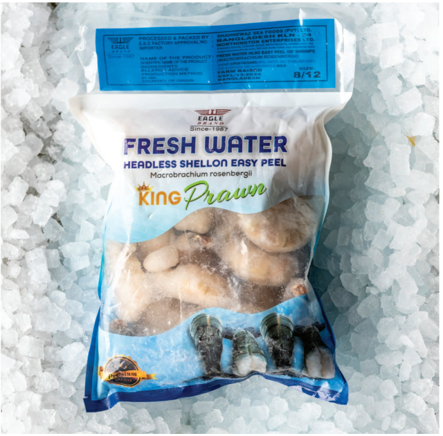 Headless Shell On IQF Prawns 800Gr Pack